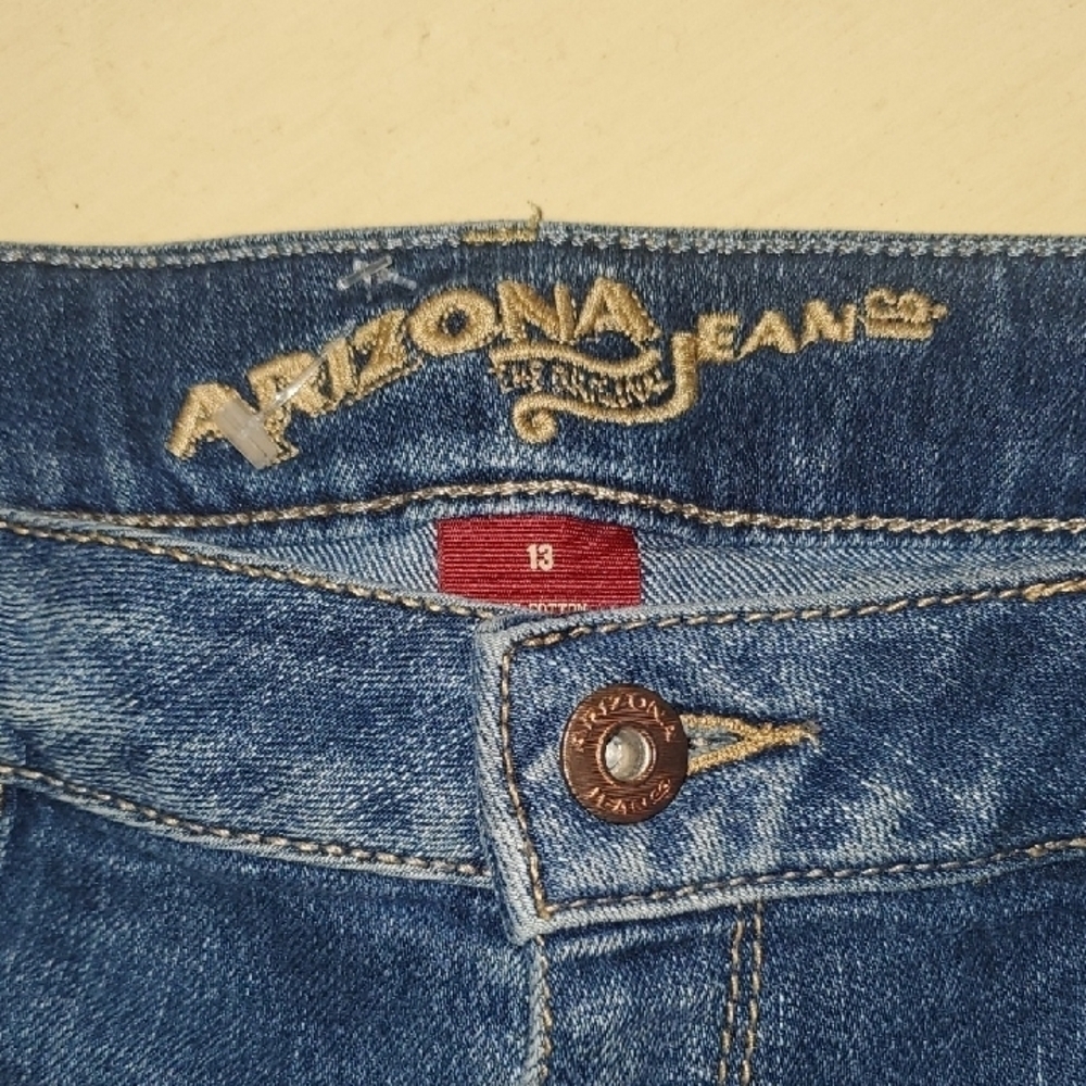 Arizona Jeans Shorts Womens Size 13 Junior Sizing Blue Denim Women's Shorts - Picture 12 of 13